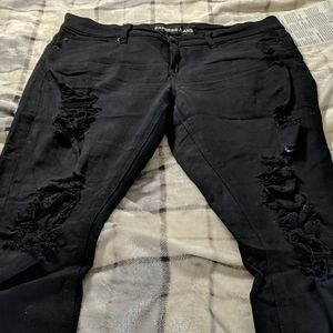 Black ripped jeans